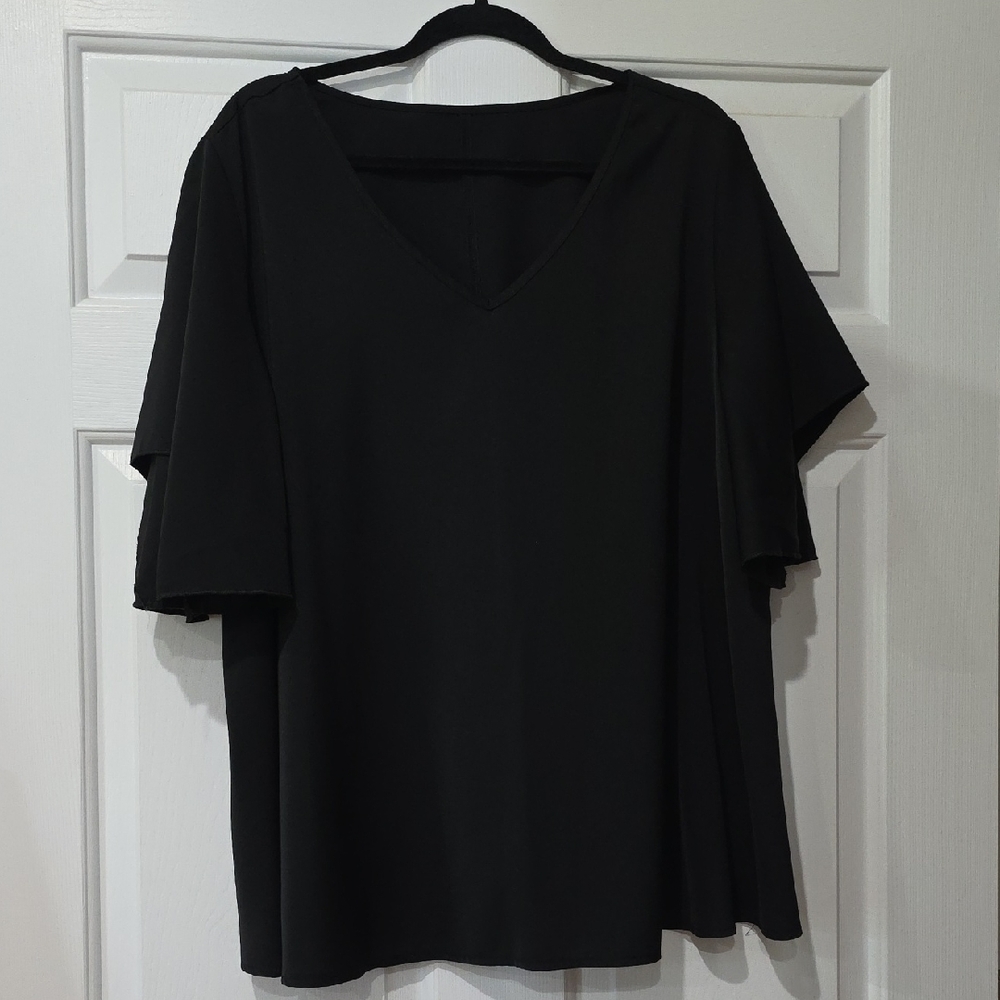 SHEIN Black V-Neck Blouse